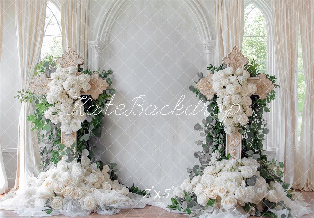 Kate Wedding Floral Cross Backdrop Designed by Mini MakeBelieve