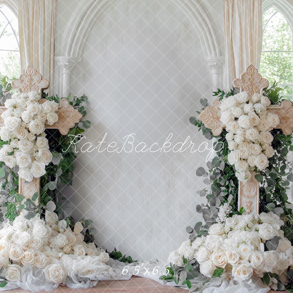 Kate Wedding Floral Cross Backdrop Designed by Mini MakeBelieve