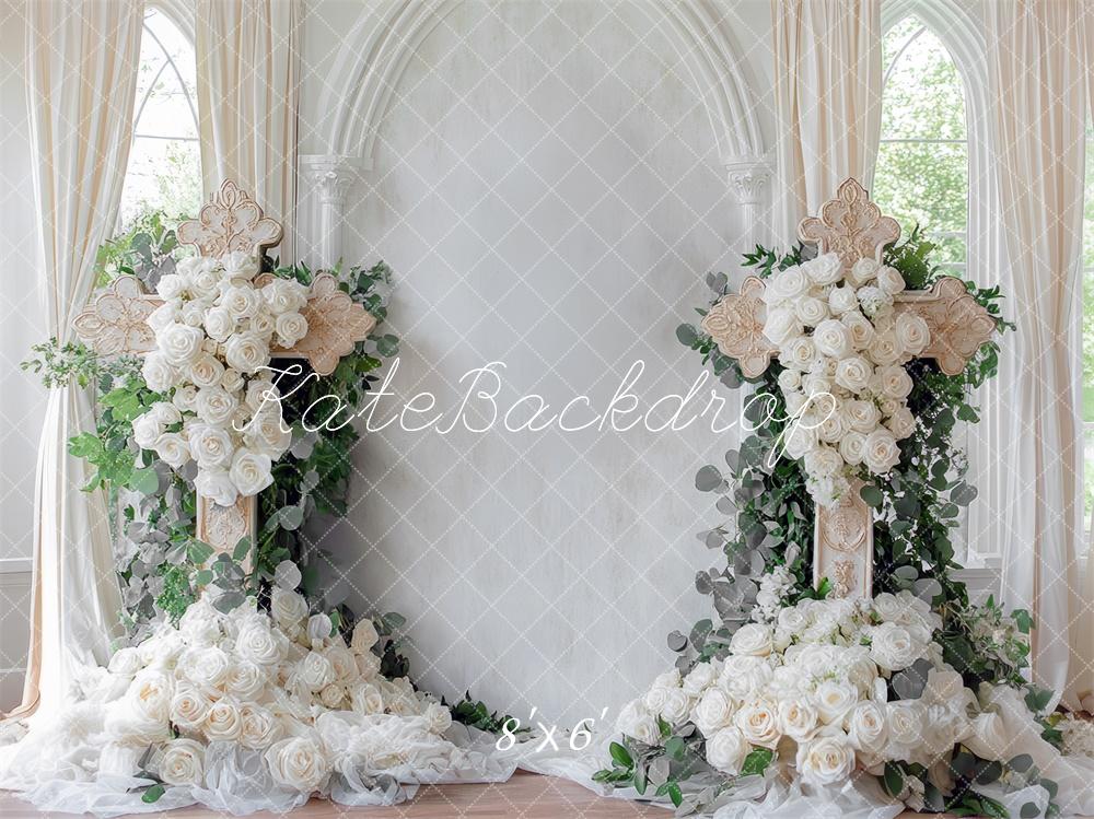 Kate Wedding Floral Cross Backdrop Designed by Mini MakeBelieve