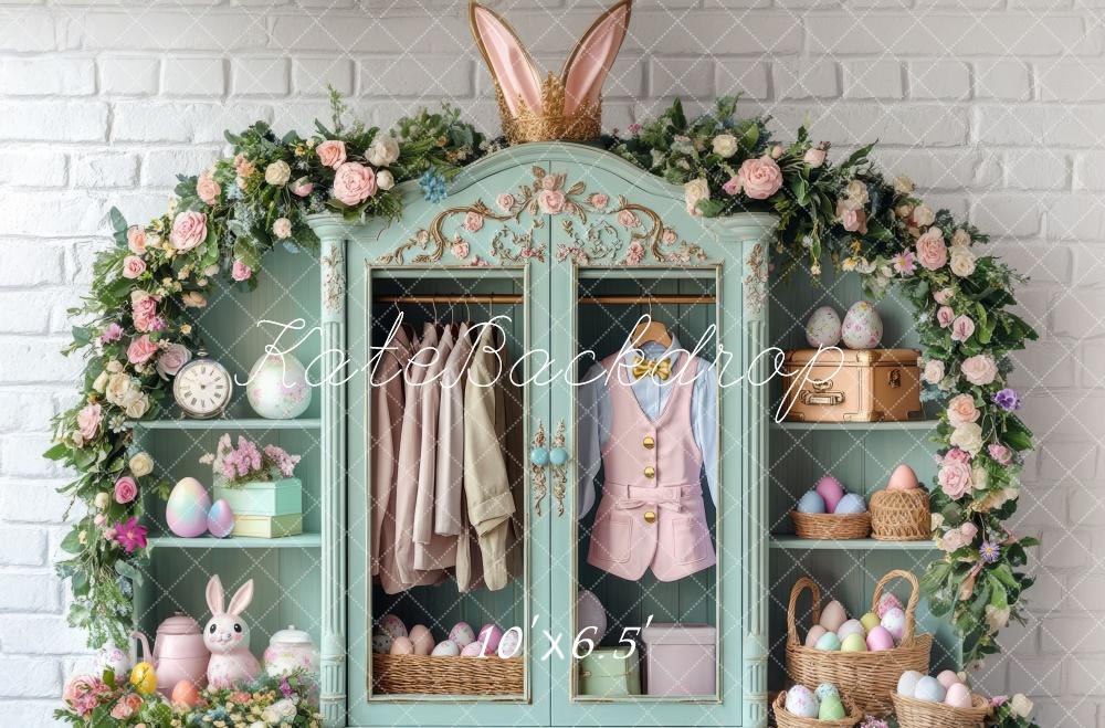 Kate Easter Bunny Floral Closet Backdrop Designed by Mini MakeBelieve