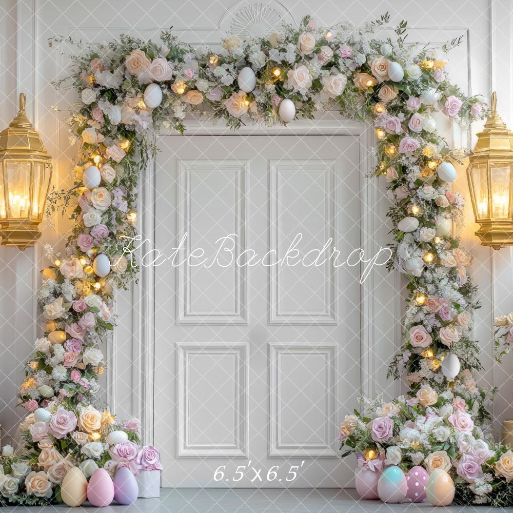 Kate Easter Bunny Floral Arch Door Backdrop Designed by Mini MakeBelieve