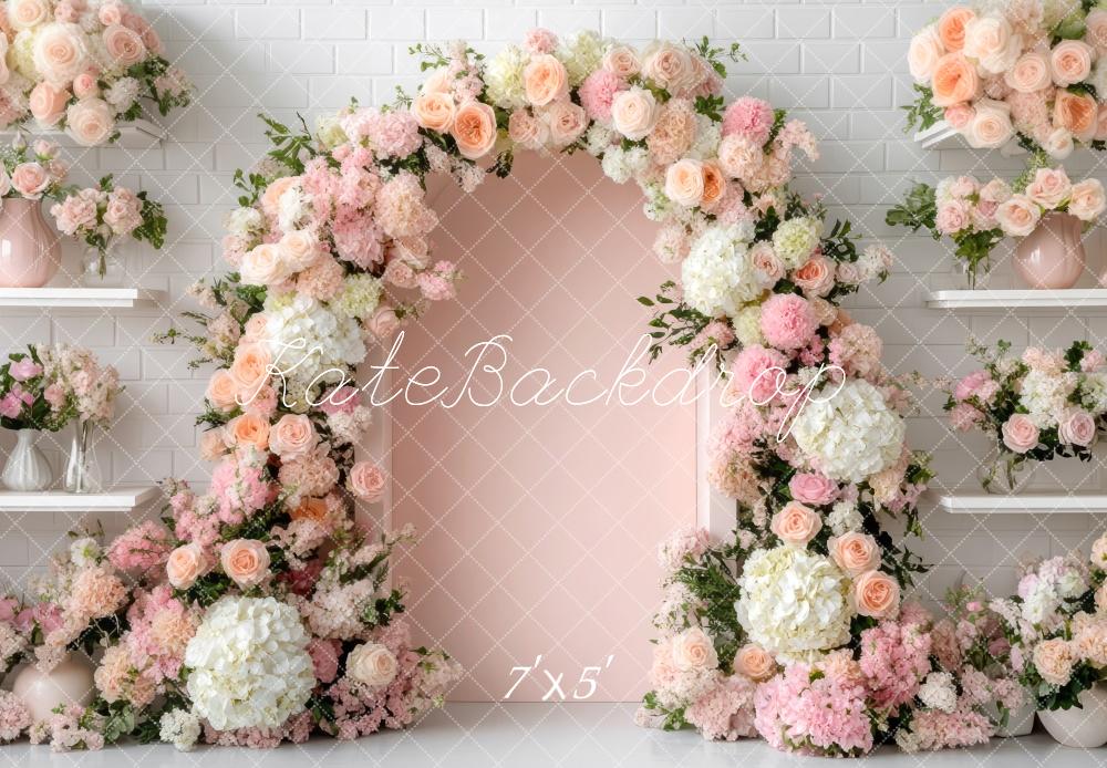 Kate Spring Flower Arch Pink Backdrop Designed by Mini MakeBelieve