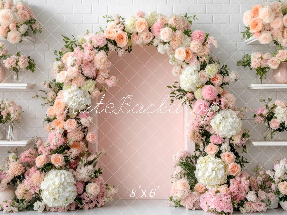 Kate Spring Flower Arch Pink Backdrop Designed by Mini MakeBelieve