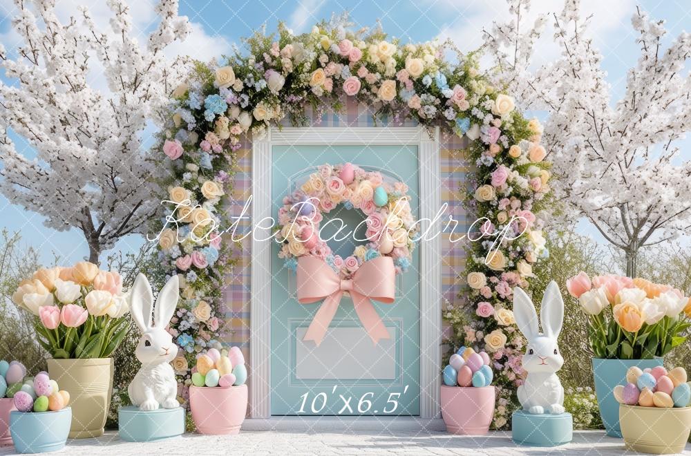 Kate Easter Bunny Flower Arch Backdrop Designed by Mini MakeBelieve