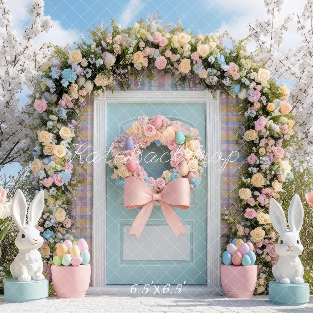 Kate Easter Bunny Flower Arch Backdrop Designed by Mini MakeBelieve