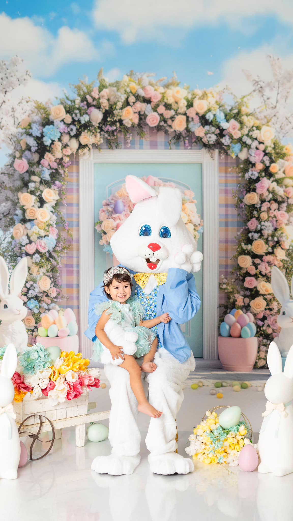 Kate Easter Bunny Flower Arch Backdrop Designed by Mini MakeBelieve -UK