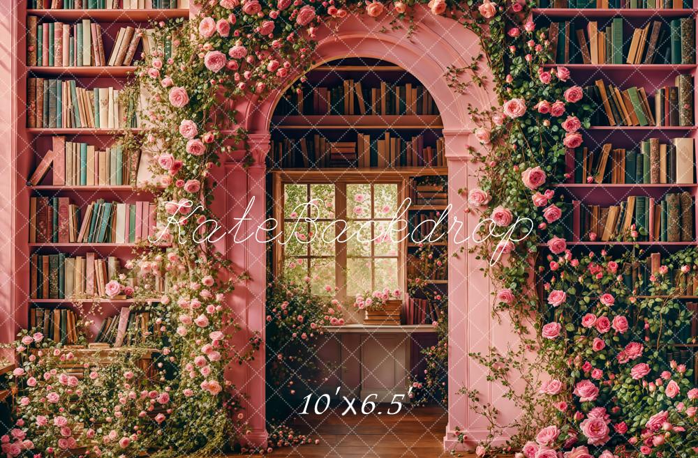 Kate Spring Back To School Floral Arch Library Backdrop Designed by Emetselch