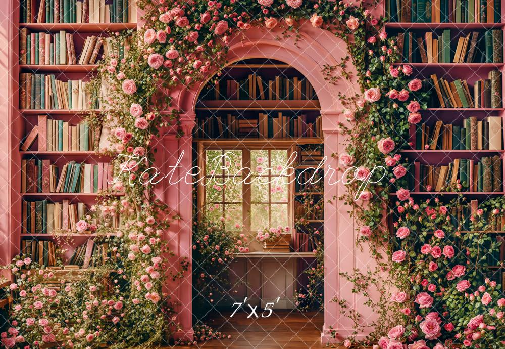 Kate Spring Back To School Floral Arch Library Backdrop Designed by Emetselch