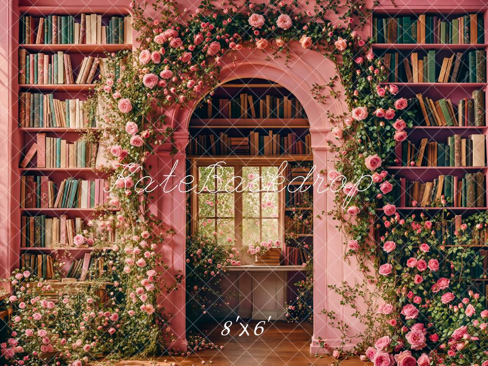 Kate Spring Back To School Floral Arch Library Backdrop Designed by Emetselch