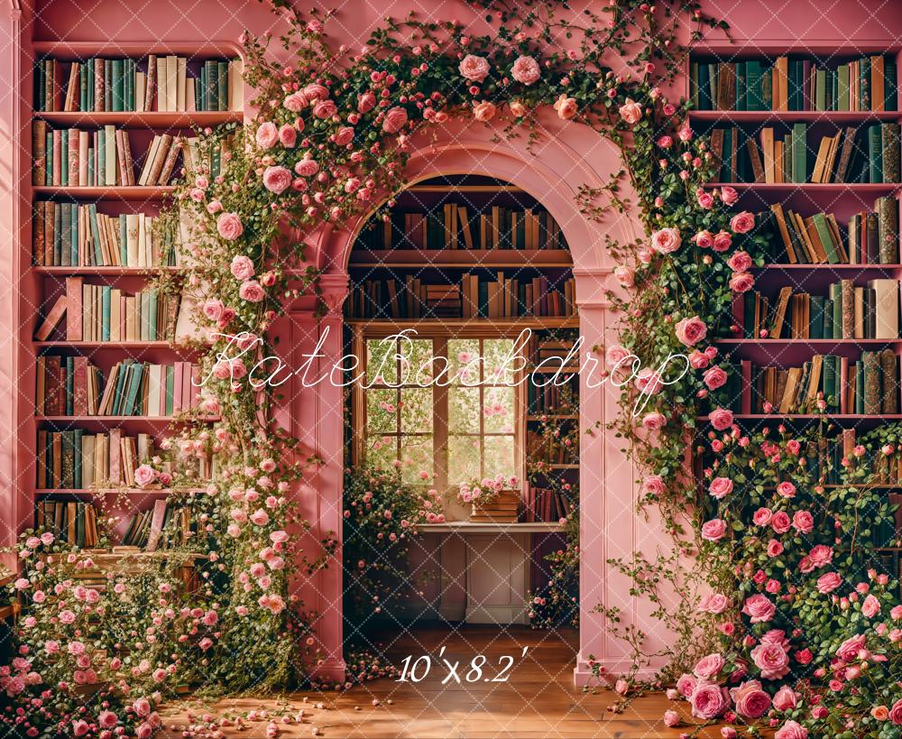 Kate Spring Back To School Floral Arch Library Backdrop Designed by Emetselch