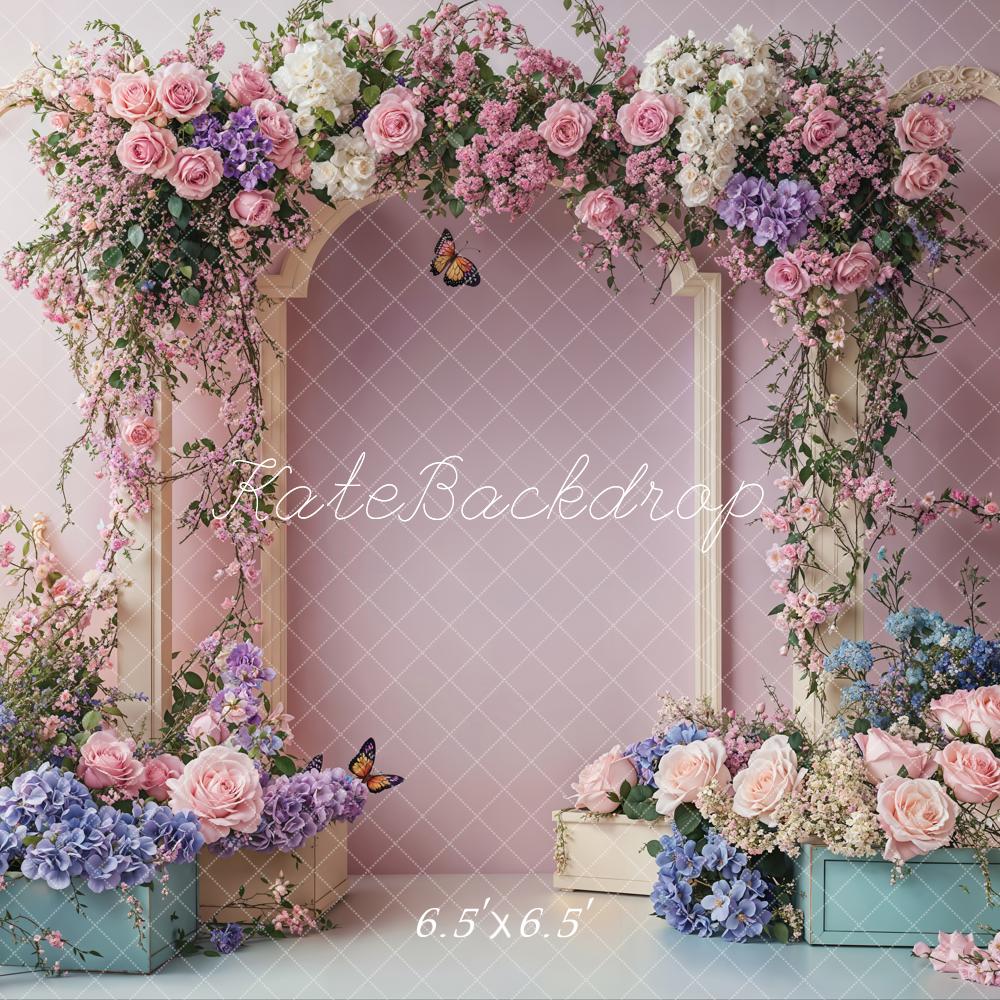 Kate Spring Wedding Floral Arch Light Purple Backdrop Designed by Emetselch