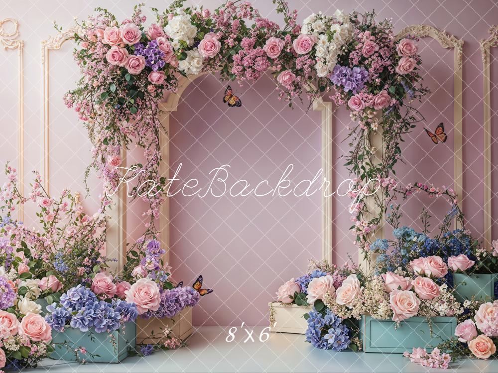 Kate Spring Wedding Floral Arch Light Purple Backdrop Designed by Emetselch