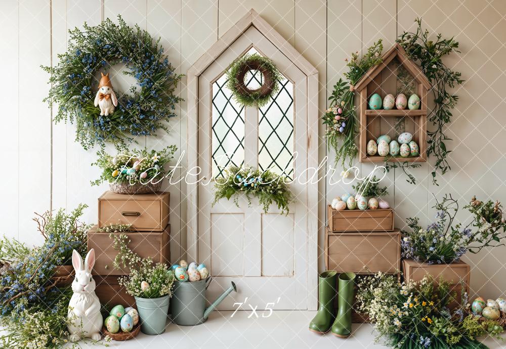 Kate Easter Bunny Spring White Door Backdrop Designed by Emetselch