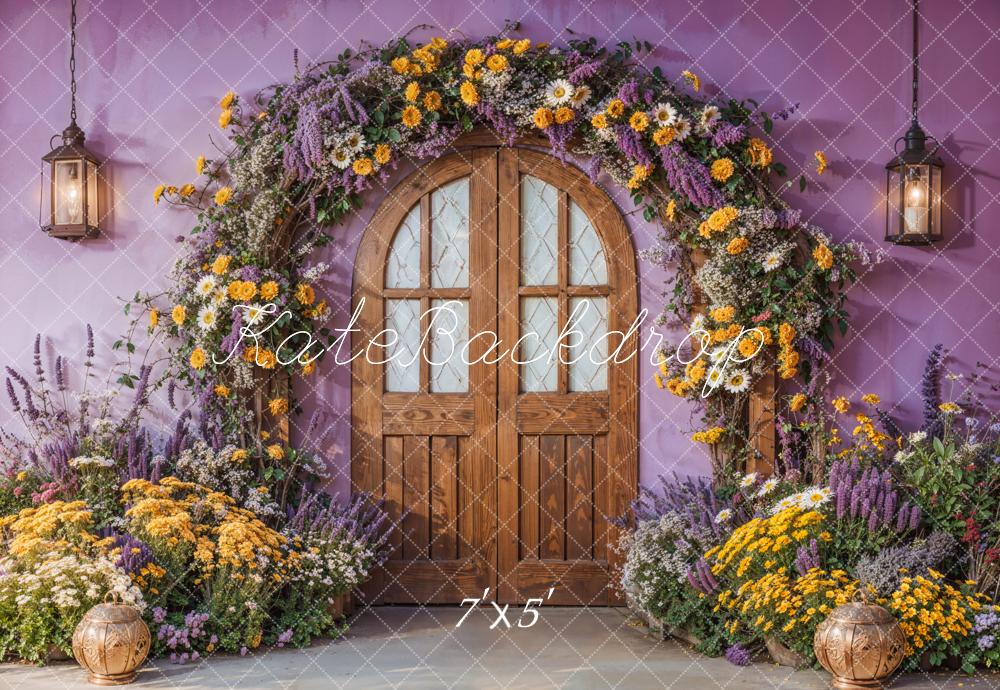 Kate Spring Flower Arch Purple Door Backdrop Designed by Emetselch -UK