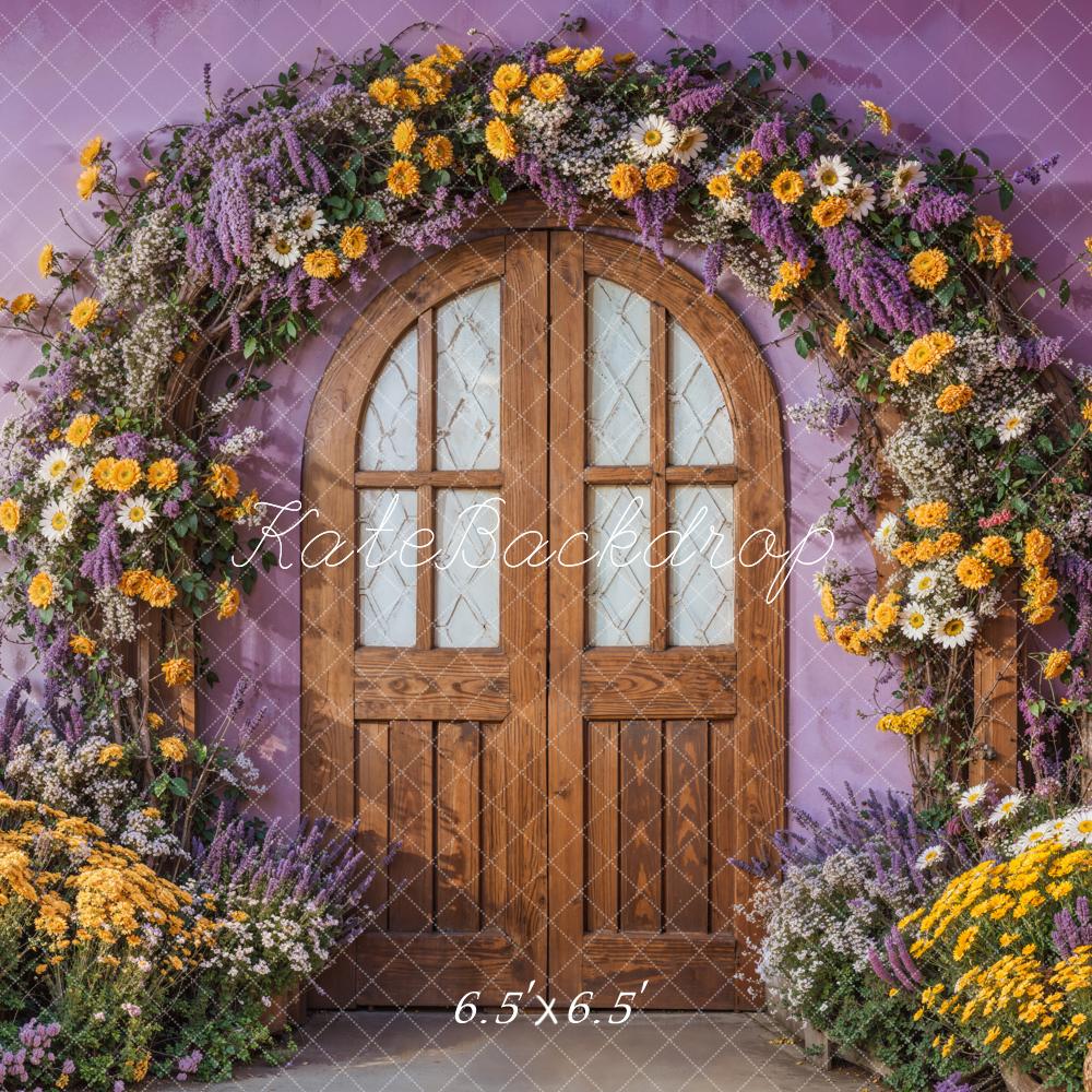 Kate Spring Flower Arch Purple Door Backdrop Designed by Emetselch -UK