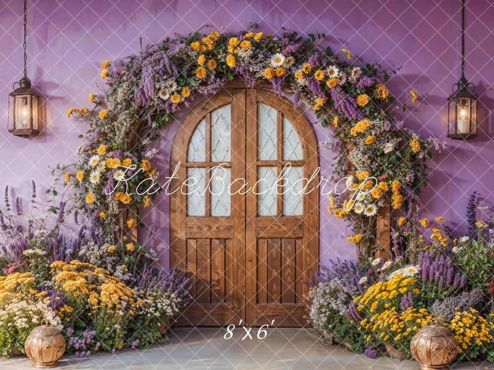 Kate Spring Flower Arch Purple Door Backdrop Designed by Emetselch