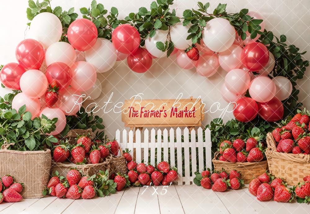 Kate Strawberry Farm Market Balloons Backdrop Designed by Emetselch