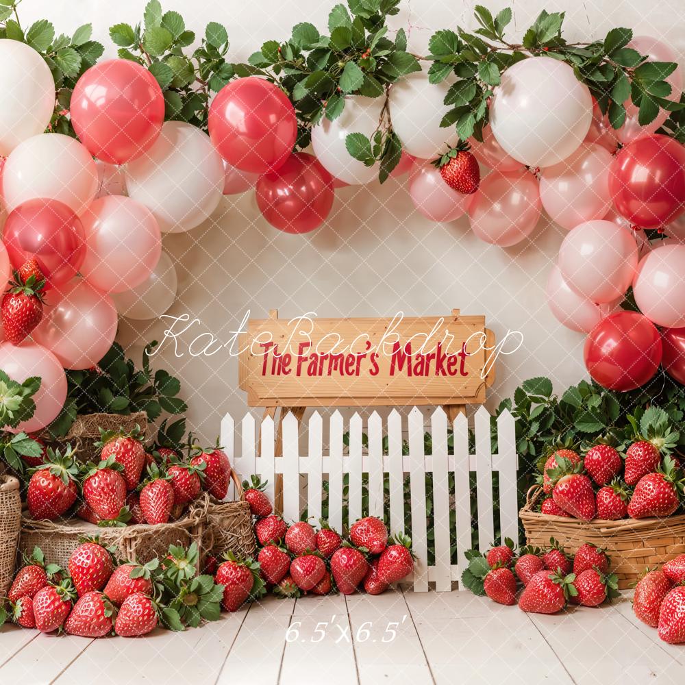 Kate Strawberry Farm Market Balloons Backdrop Designed by Emetselch