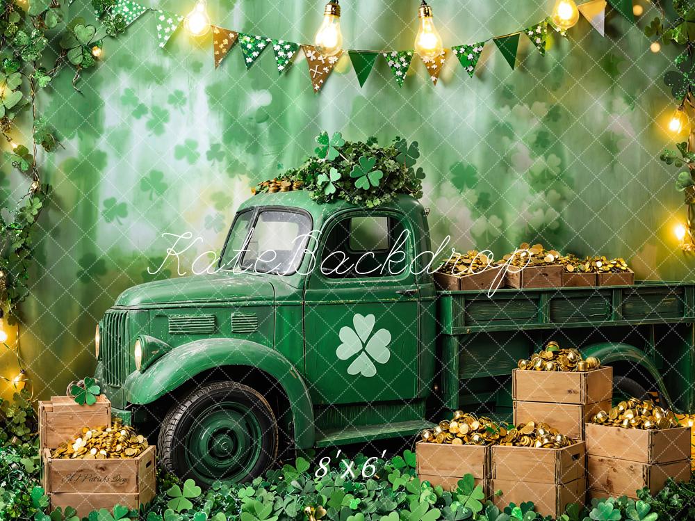 Kate St. Patrick's Day Shamrock Truck Backdrop Designed by Emetselch