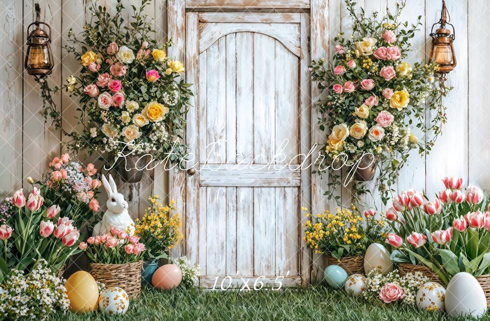 Kate Easter Bunny Flower Basket Door Backdrop Designed by Emetselch