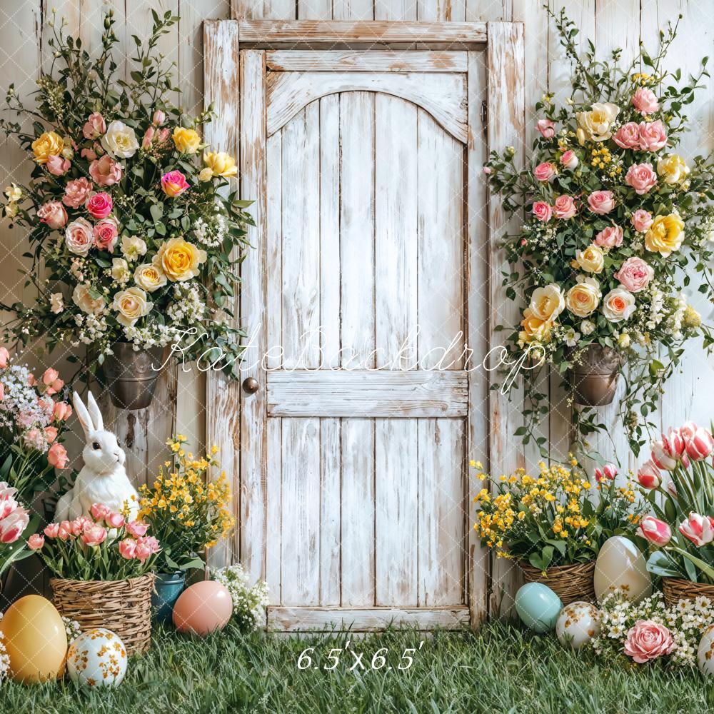 Kate Easter Bunny Flower Basket Door Backdrop Designed by Emetselch