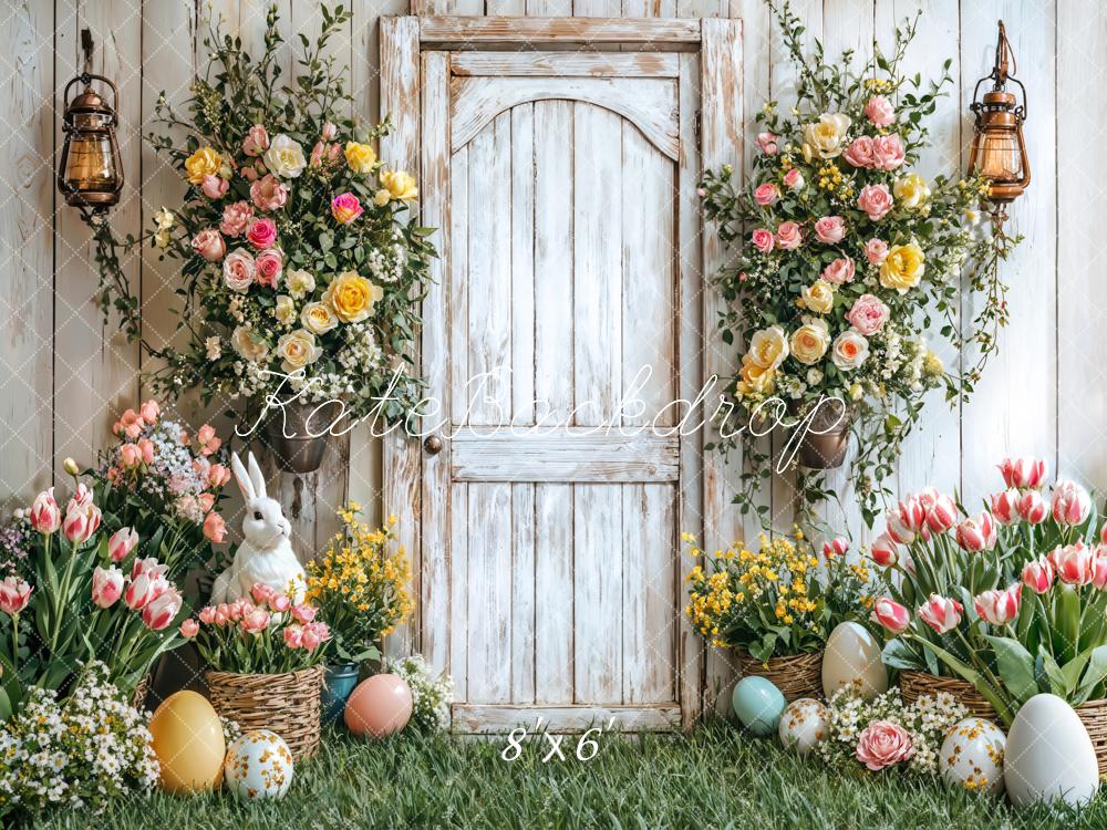 Kate Easter Bunny Flower Basket Door Backdrop Designed by Emetselch