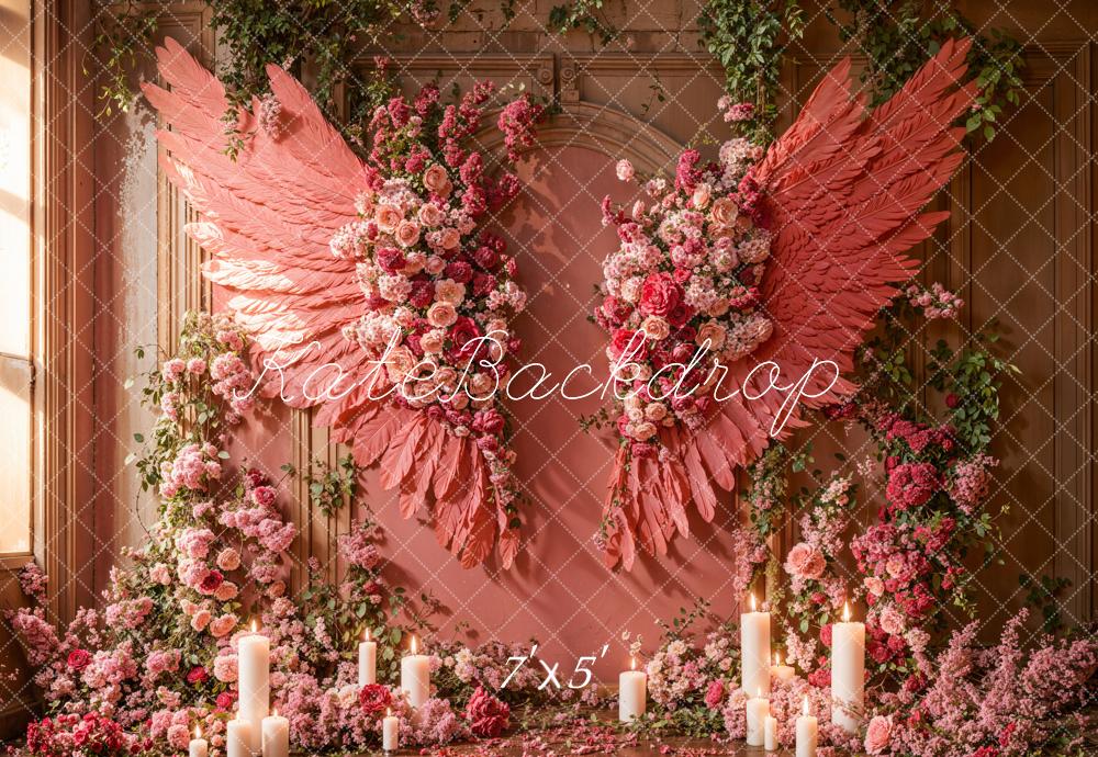 On Sale Kate Mother's Day Pink Floral Wings Backdrop Designed by Emetselch -UK