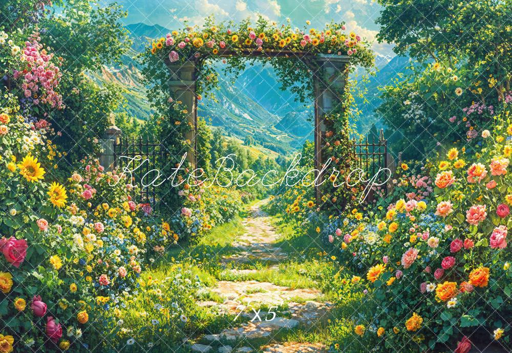 Kate Spring Flower Arch Garden Path Backdrop Designed by Emetselch