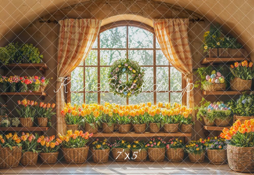 Kate Spring Tulip Easter Window Backdrop Designed by Emetselch