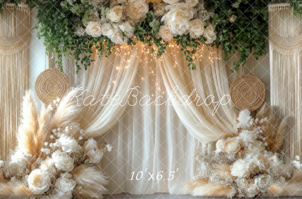 Kate Boho Floral Wedding Curtains Backdrop Designed by Mini MakeBelieve -UK