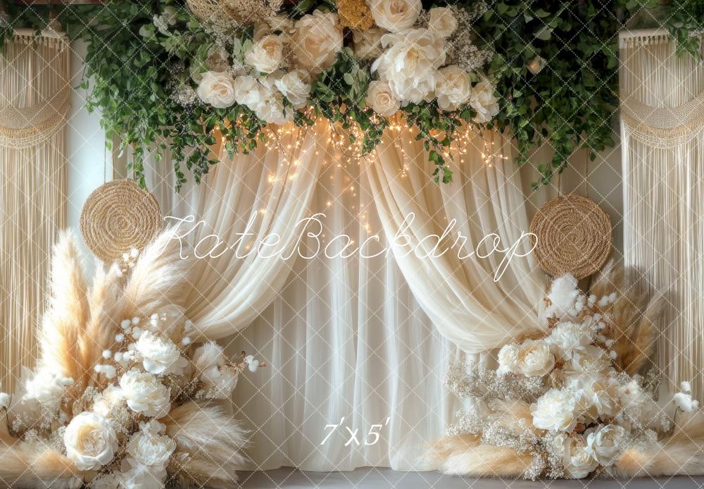 Kate Boho Floral Wedding Curtains Backdrop Designed by Mini MakeBelieve -UK