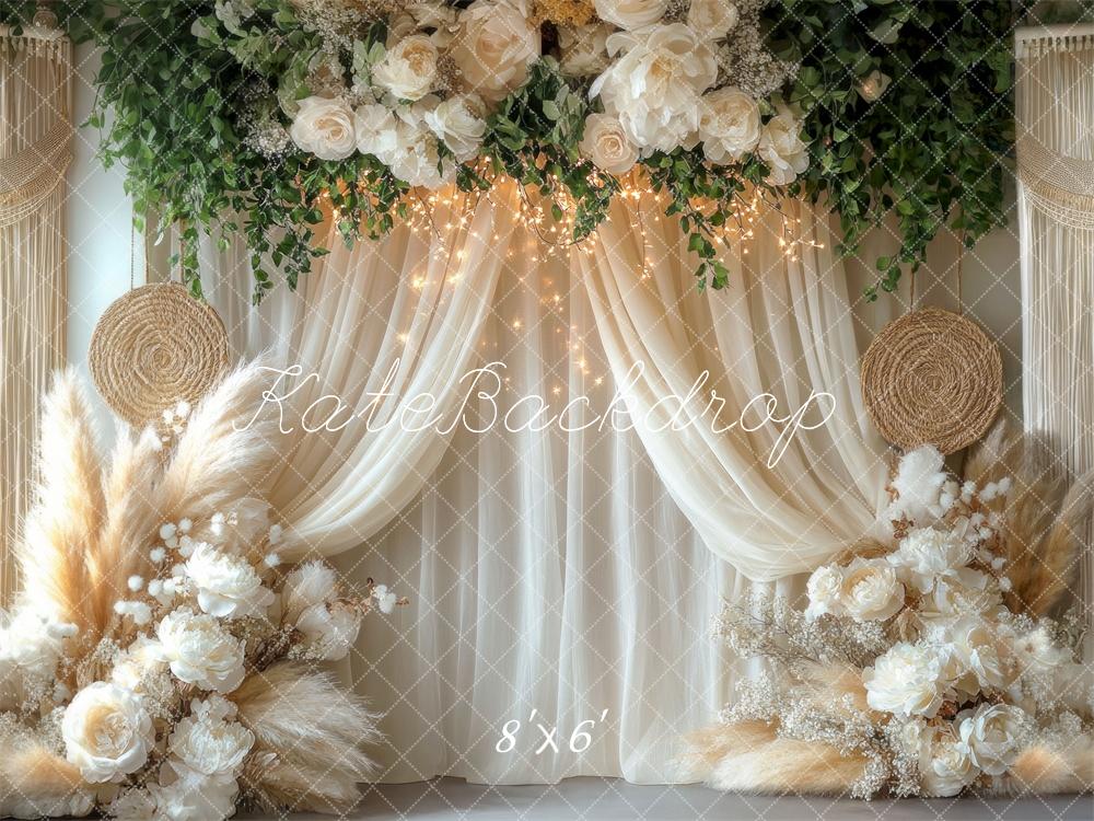 Kate Boho Floral Wedding Curtains Backdrop Designed by Mini MakeBelieve -UK