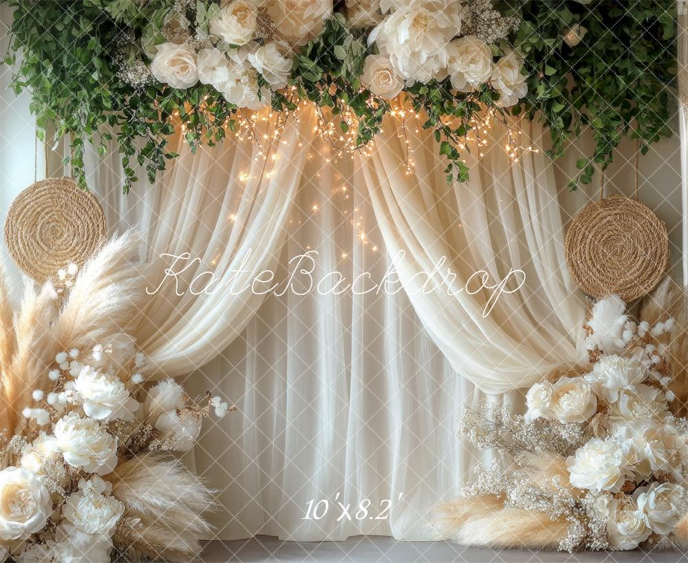 Kate Boho Floral Wedding Curtains Backdrop Designed by Mini MakeBelieve -UK