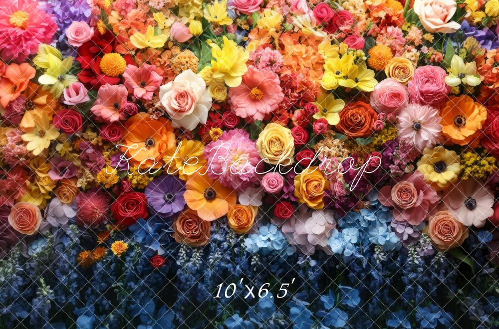 Kate Spring Vibrant Flower Wall Backdrop Designed by Mini MakeBelieve -UK