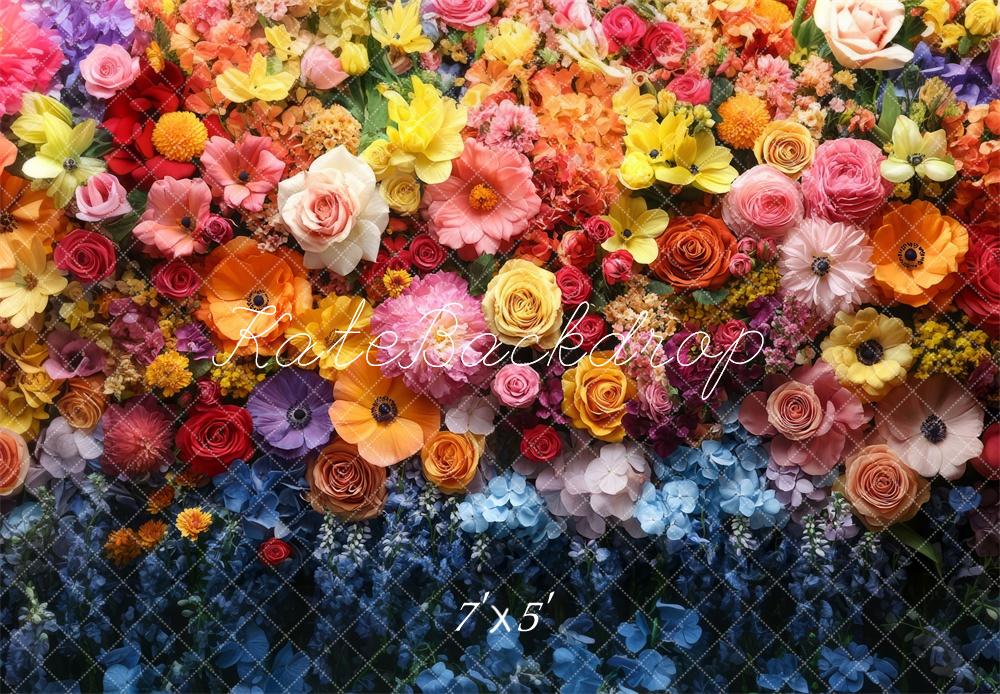 Kate Spring Vibrant Flower Wall Backdrop Designed by Mini MakeBelieve -UK