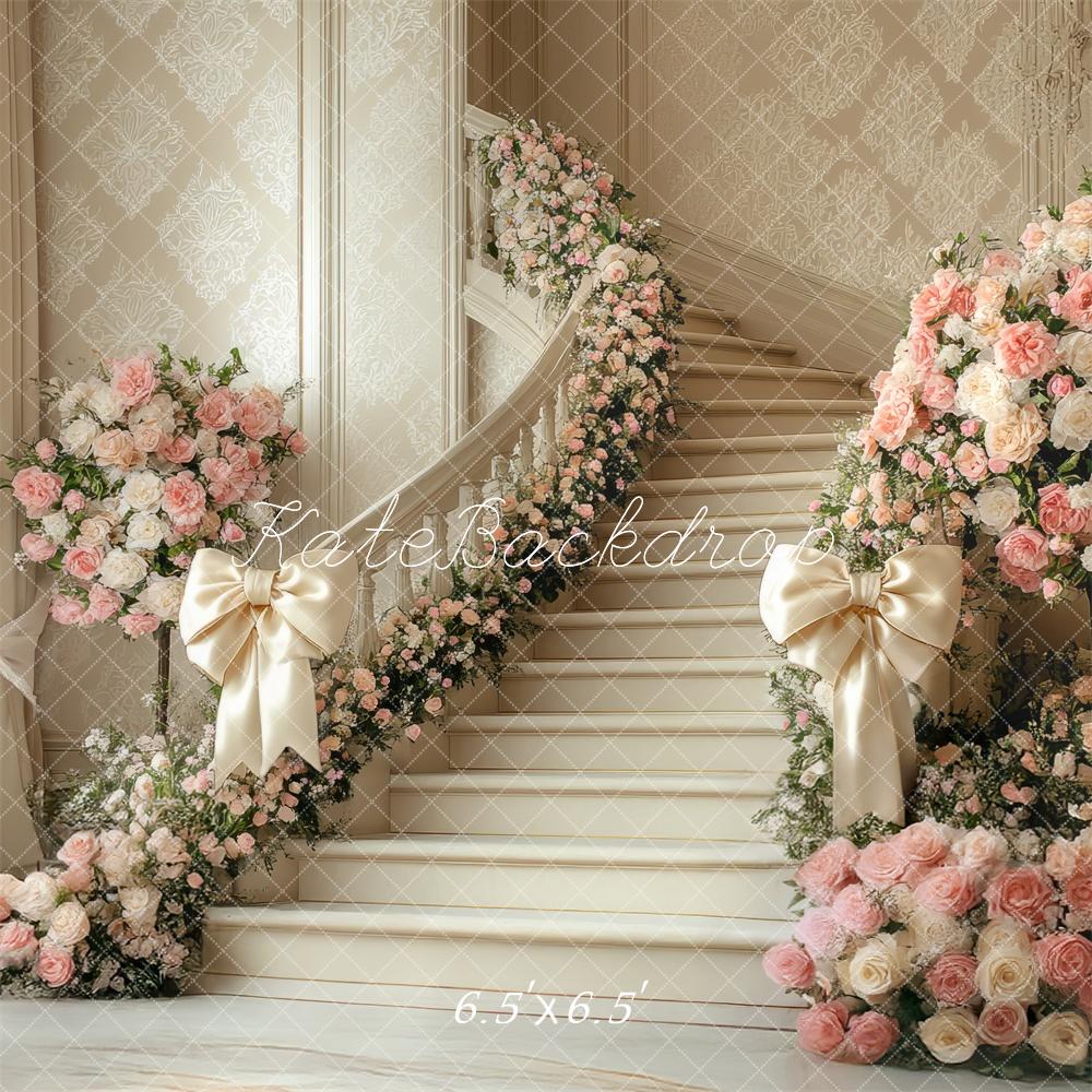 Kate Wedding Cascading Stairs Flowers Backdrop Designed by Mini MakeBelieve -UK