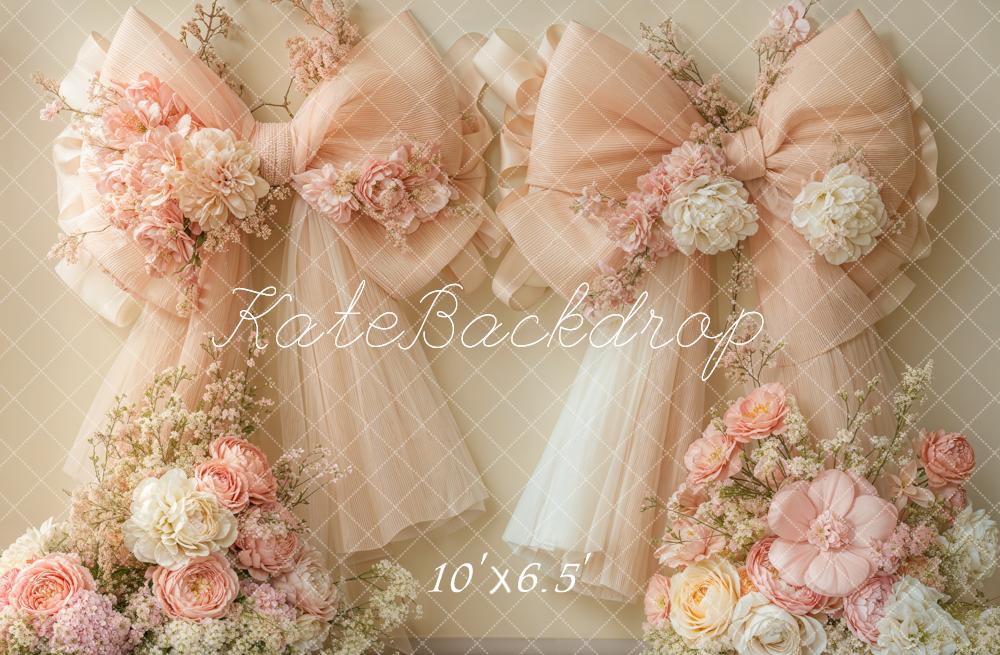 Kate Wedding Floral Bow Spring Backdrop Designed by Emetselch