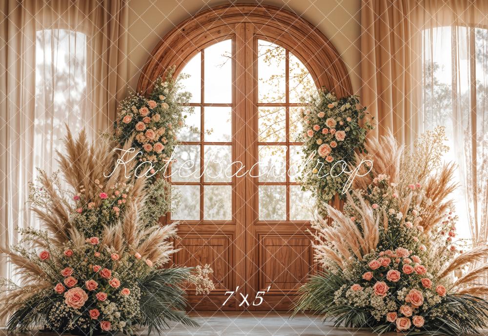 Kate Boho Wedding Floral Window Backdrop Designed by Emetselch -UK