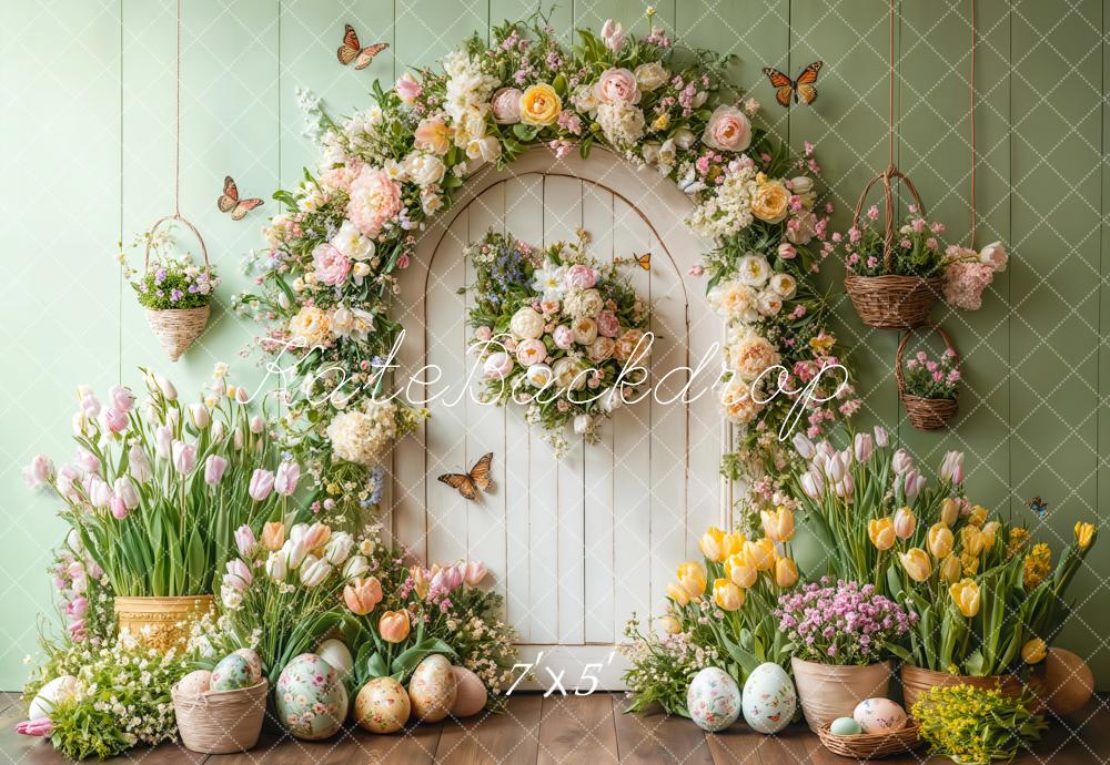 On Sale Kate Spring Easter Flower Arch Butterfly Backdrop Designed by Emetselch -UK