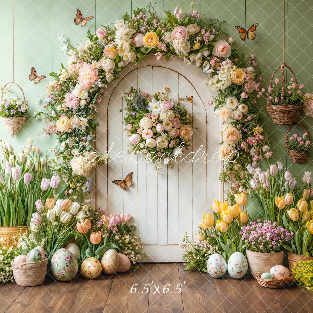 On Sale Kate Spring Easter Flower Arch Butterfly Backdrop Designed by Emetselch -UK