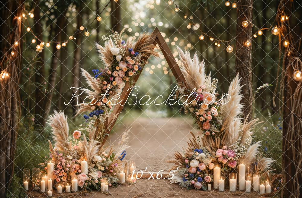 Kate Boho Forest Wedding Floral Arch Backdrop Designed by Emetselch -UK