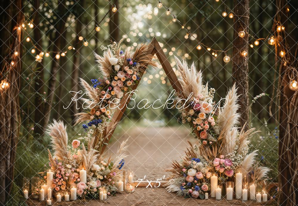 Kate Boho Forest Wedding Floral Arch Backdrop Designed by Emetselch -UK