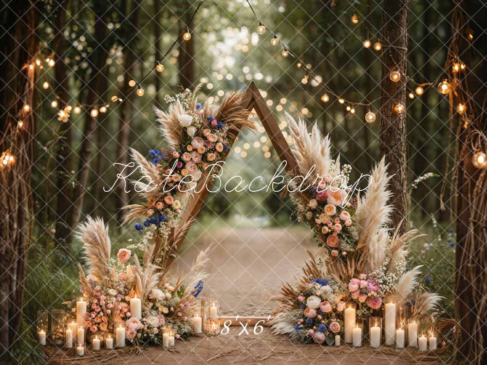 Kate Boho Forest Wedding Floral Arch Backdrop Designed by Emetselch -UK