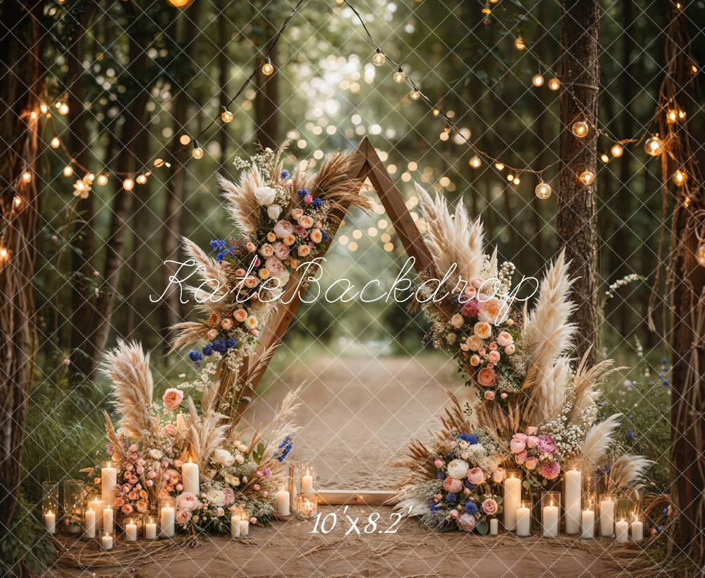 Kate Boho Forest Wedding Floral Arch Backdrop Designed by Emetselch -UK