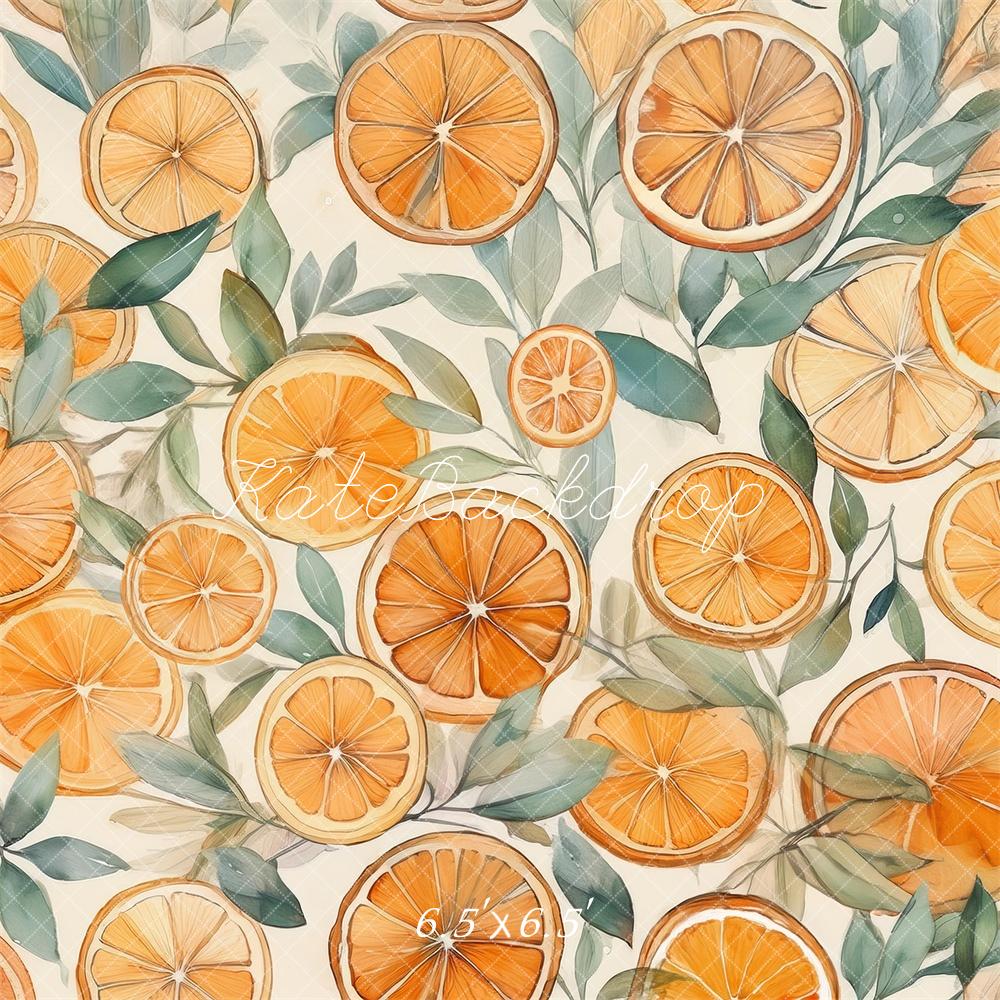 Kate Watercolor Oranges Backdrop Designed by Mandy Ringe Photography -UK