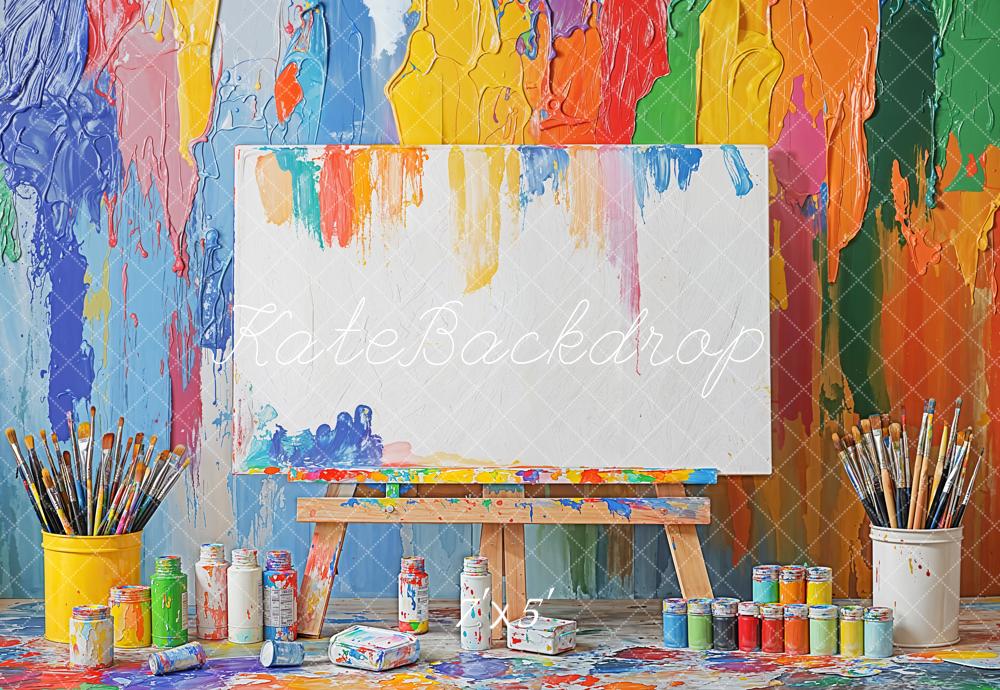 Kate Colorful Art Back to School Backdrop Designed by Emetselch