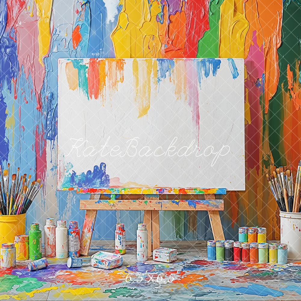 Kate Colorful Art Back to School Backdrop Designed by Emetselch