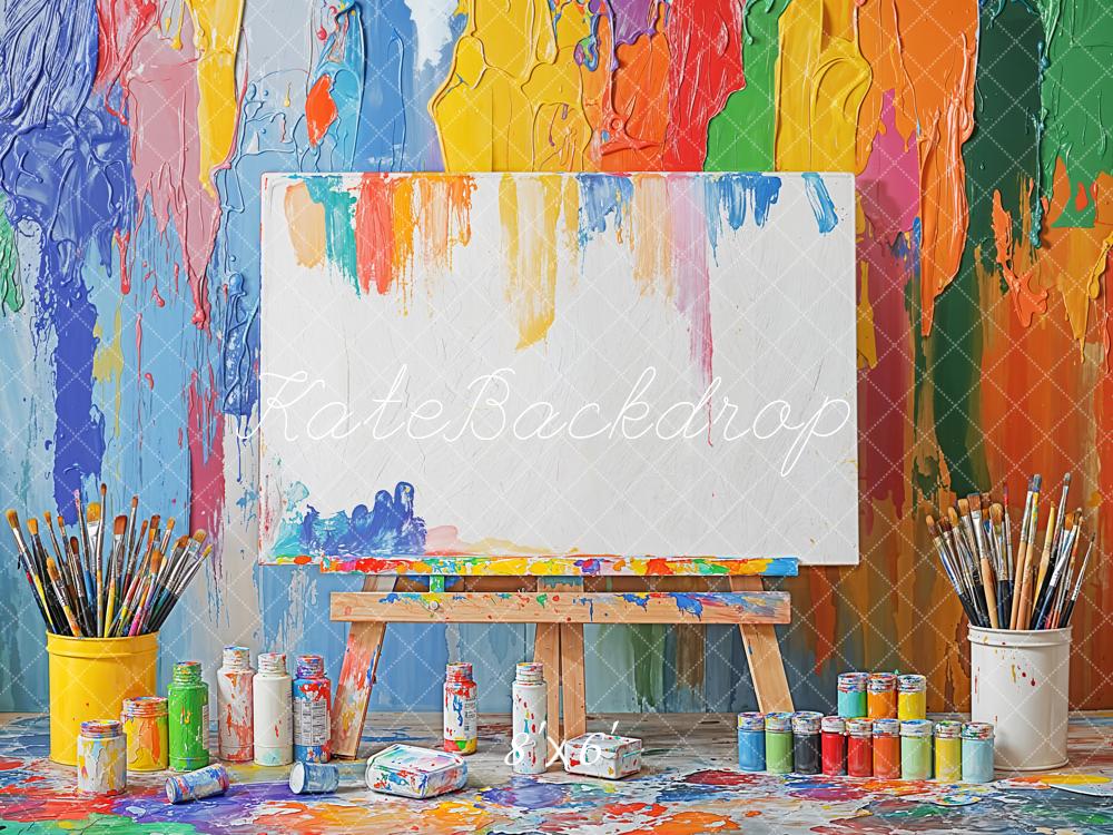 Kate Colorful Art Back to School Backdrop Designed by Emetselch