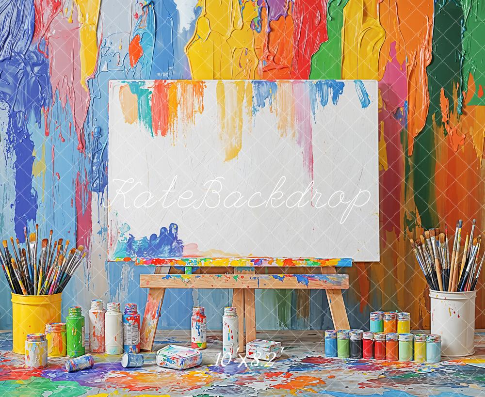 Kate Colorful Art Back to School Backdrop Designed by Emetselch