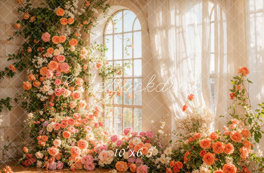 Kate Spring Flower Arch Window Sunlight Backdrop Designed by Emetselch